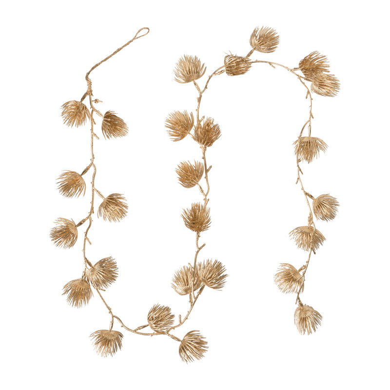 Gouden slinger met bloemetjes - 135 cm