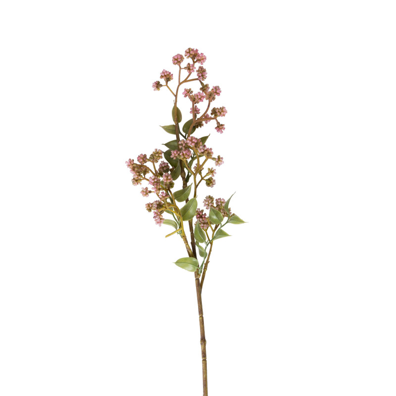 Kunsttak met besjes - roze - 66 cm