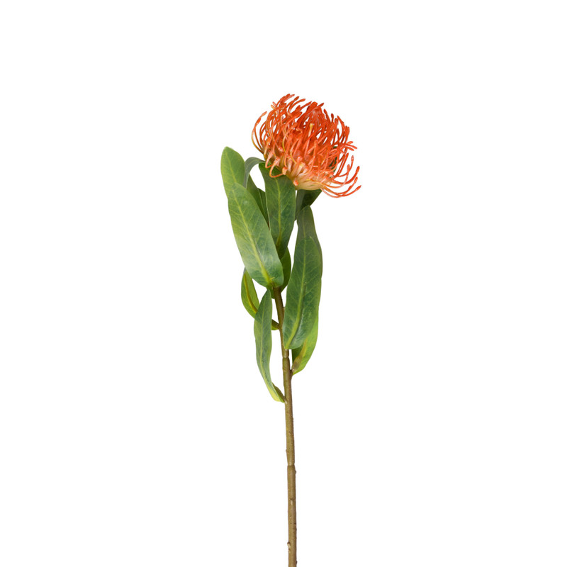 Kunstbloem speldenkussen - oranje - 48 cm
