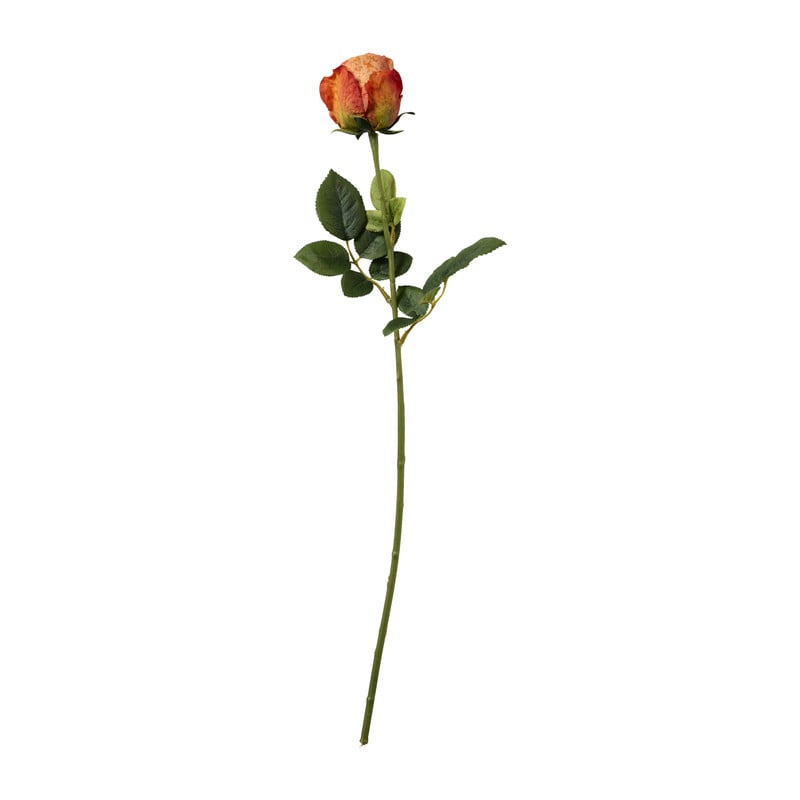 Kunstbloem roos - oranje - 59 cm 
