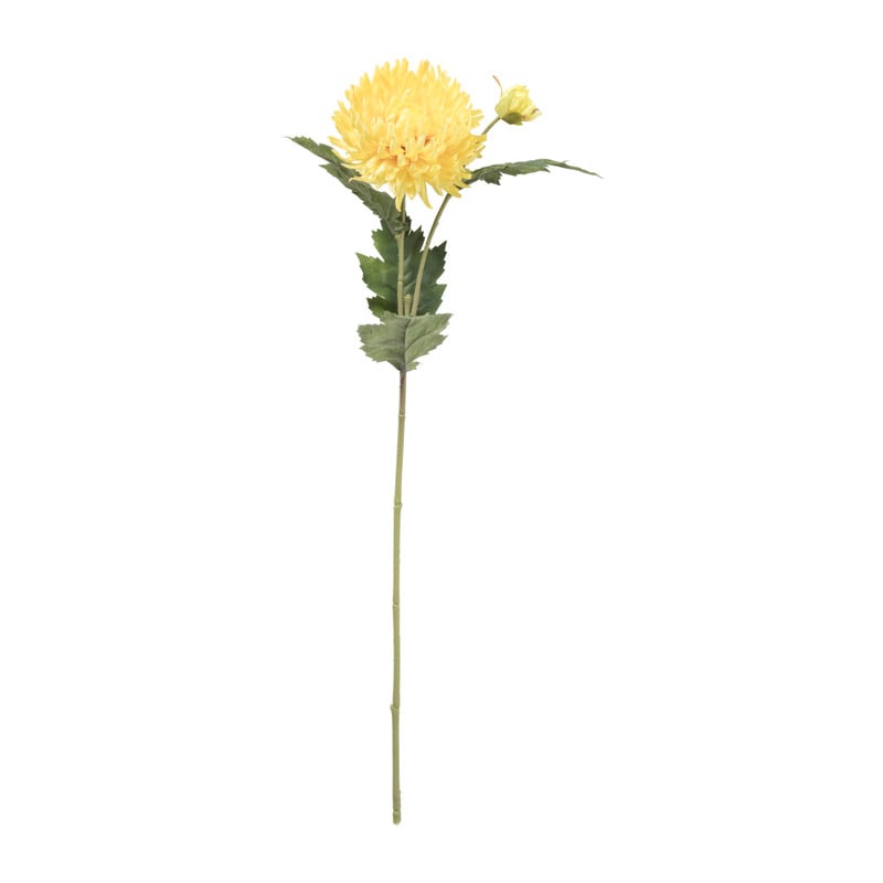 Kunstbloem chrysant - geel - 60 cm