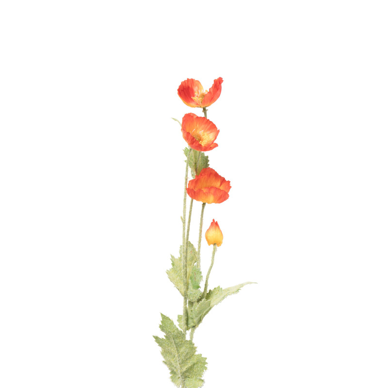 Kunstbloem klaproos - oranje - 60 cm