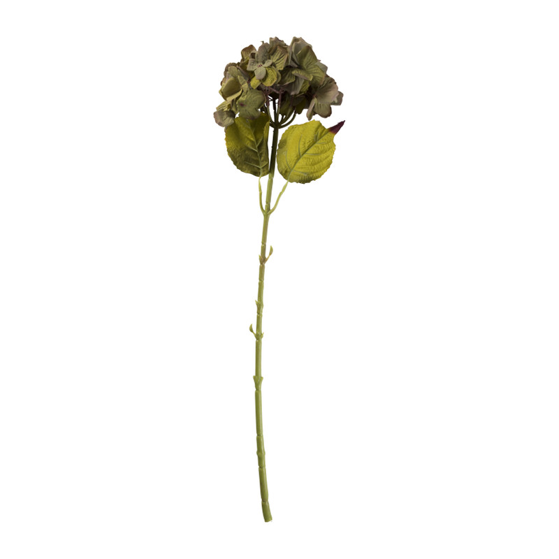 Kunstbloem hortensia - groen - 63 cm