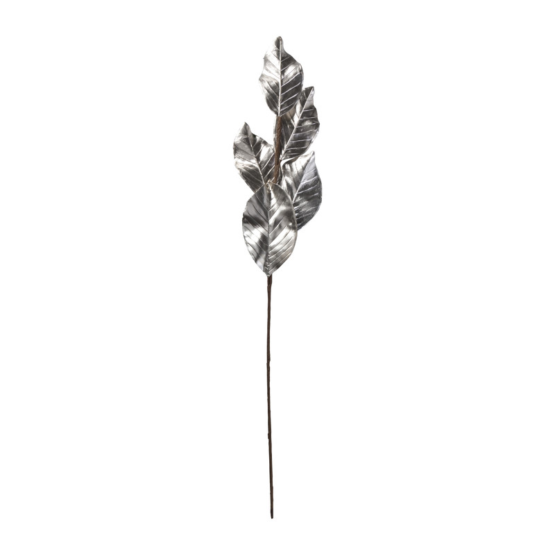 Deco blad - zilver - 77 cm