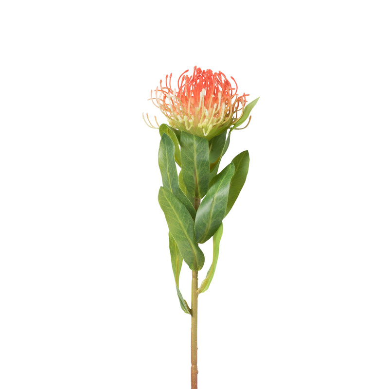 Kunstbloem speldenkussen - oranje - 48 cm