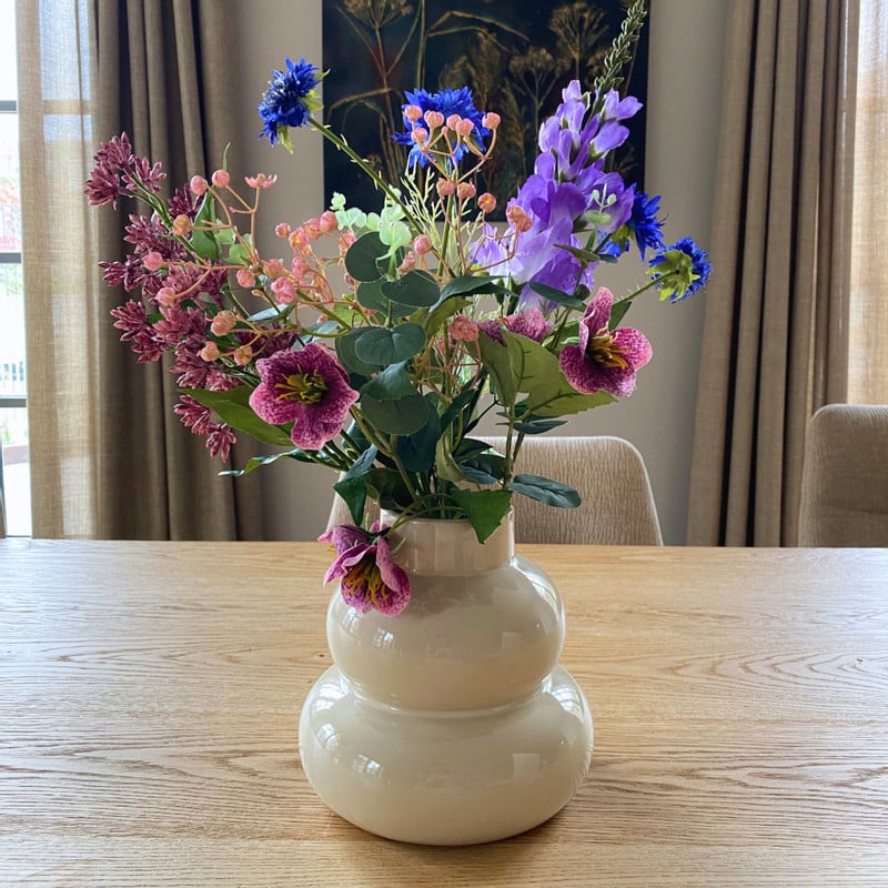 Boeket kunstbloemen - paars - 60 cm