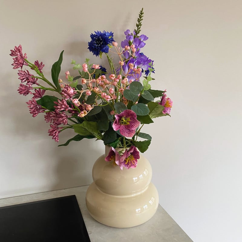 Boeket kunstbloemen - paars - 60 cm