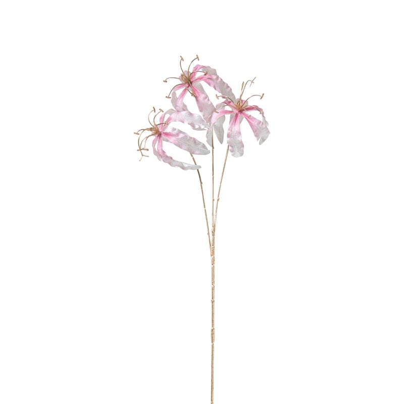 Kunstbloem gloriosa - goudkleurig/roze - 60 cm
