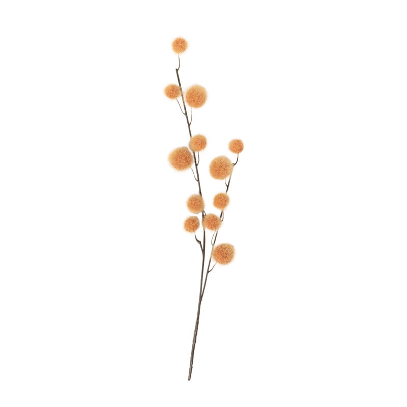 Kunsttak met bolletjes - oranje - 103 cm