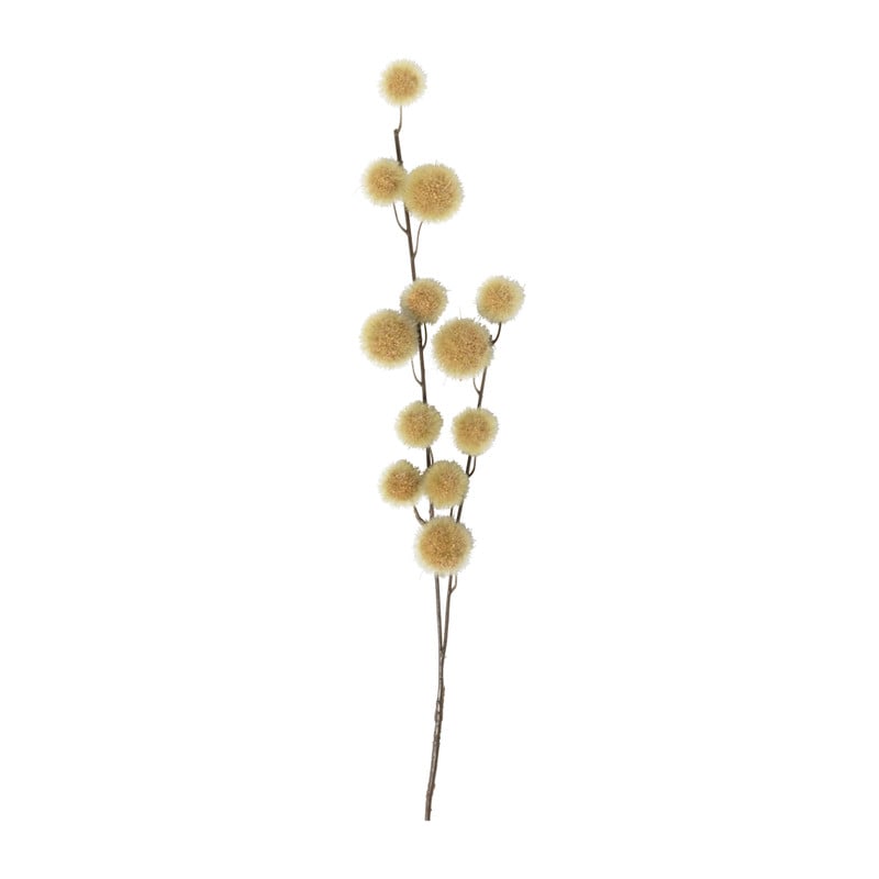 Kunsttak met bolletjes - geel - 103 cm