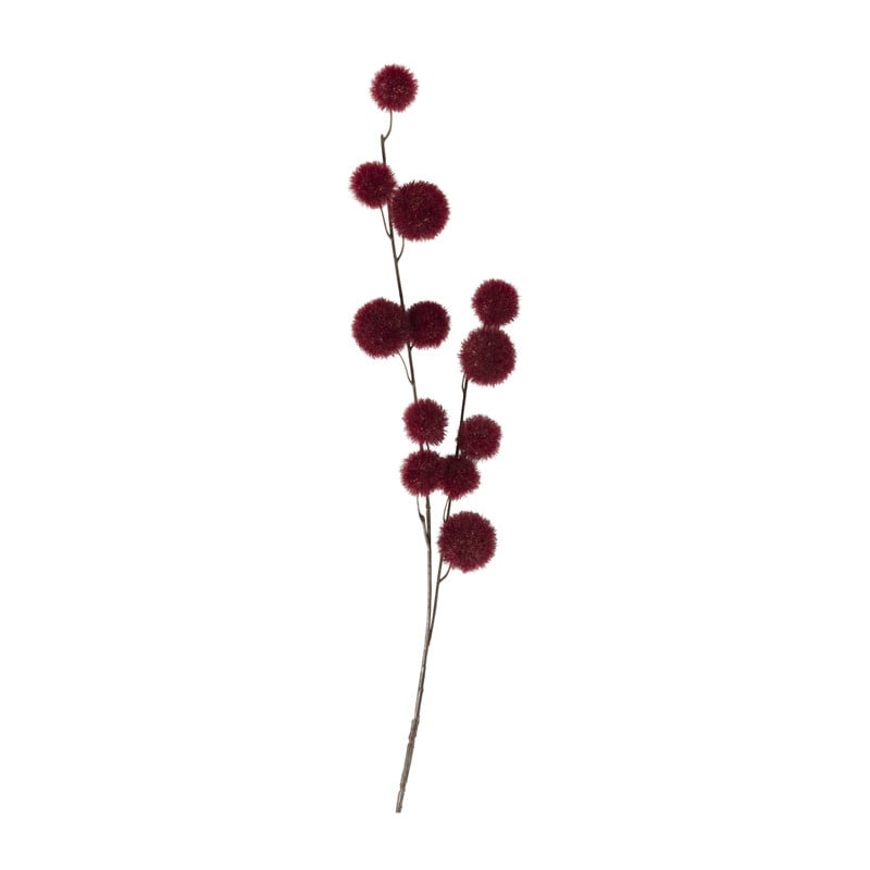 Kunsttak met bolletjes - rood - 103 cm