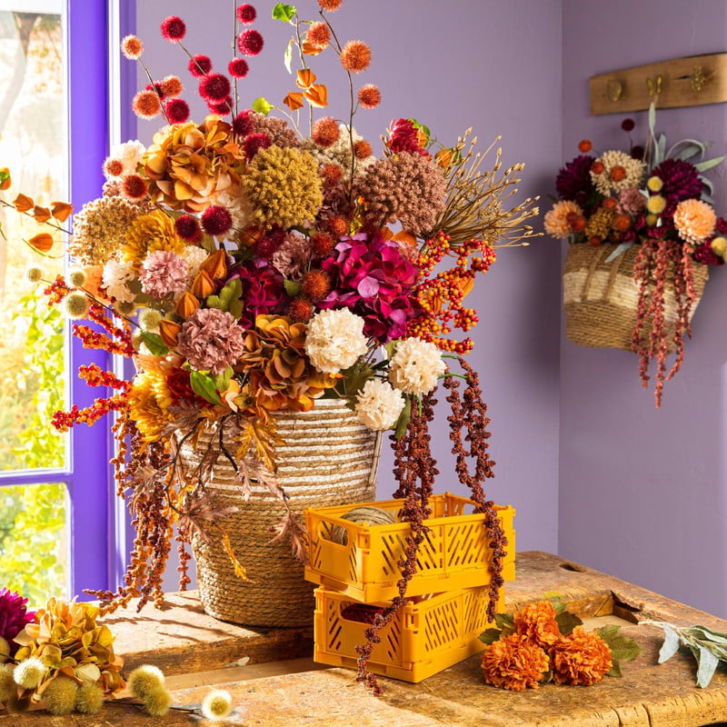 Hortensia luxe - oranje - 74 cm