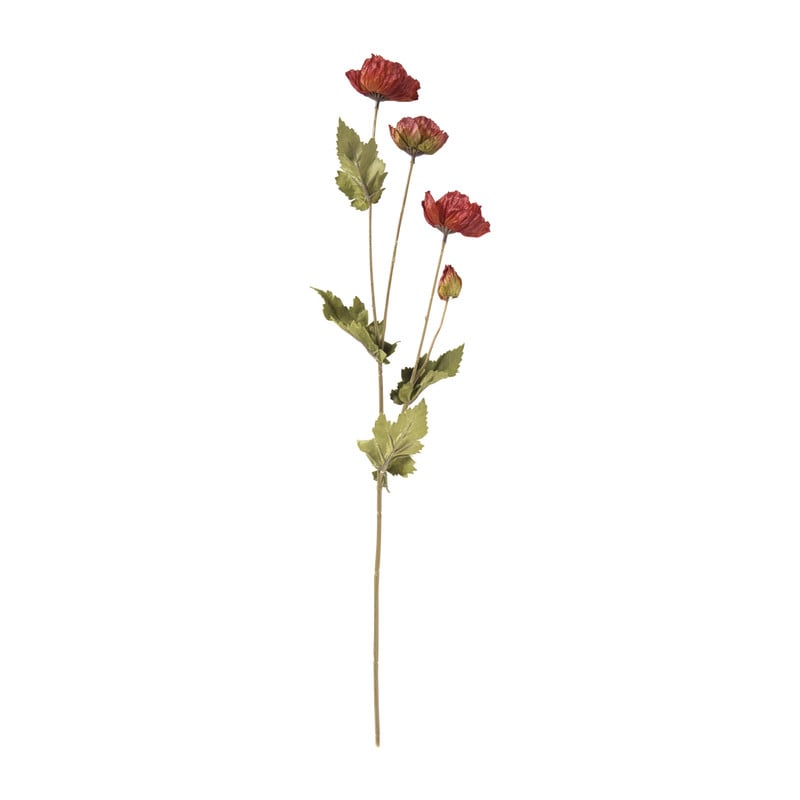 Kunstbloem klaproos - rood - 58 cm