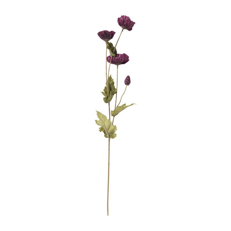 Kunstbloem klaproos - paars - 58 cm