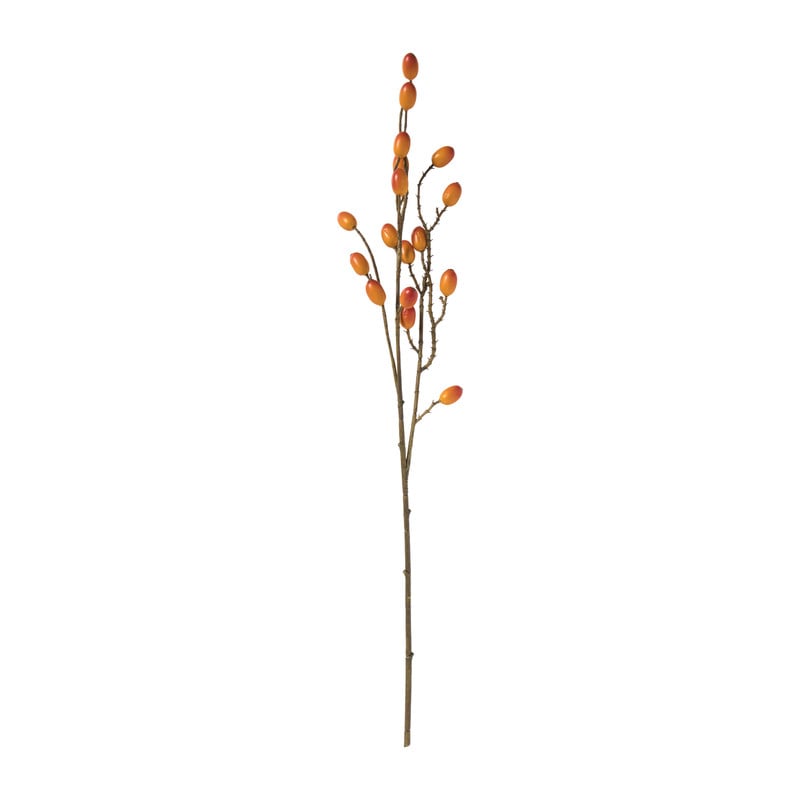 Kunsttak met eikeltjes - oranje - 66 cm