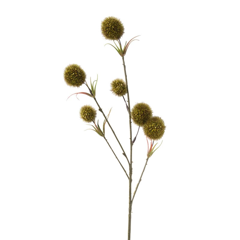 Kunsttak met bolletjes - groen - 63 cm