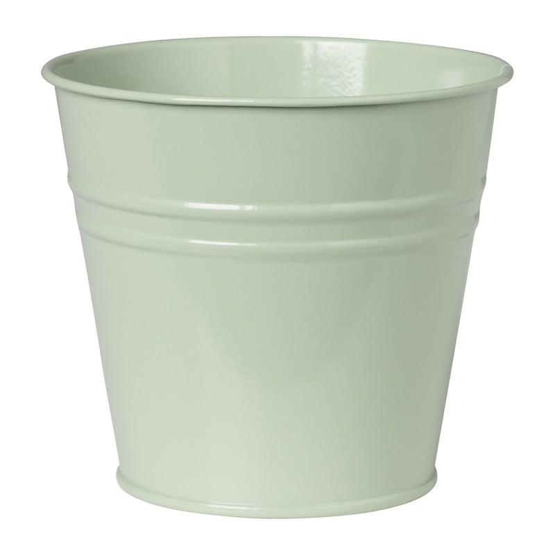 Bloempot ijzer - groen - 13.5x9x12 cm