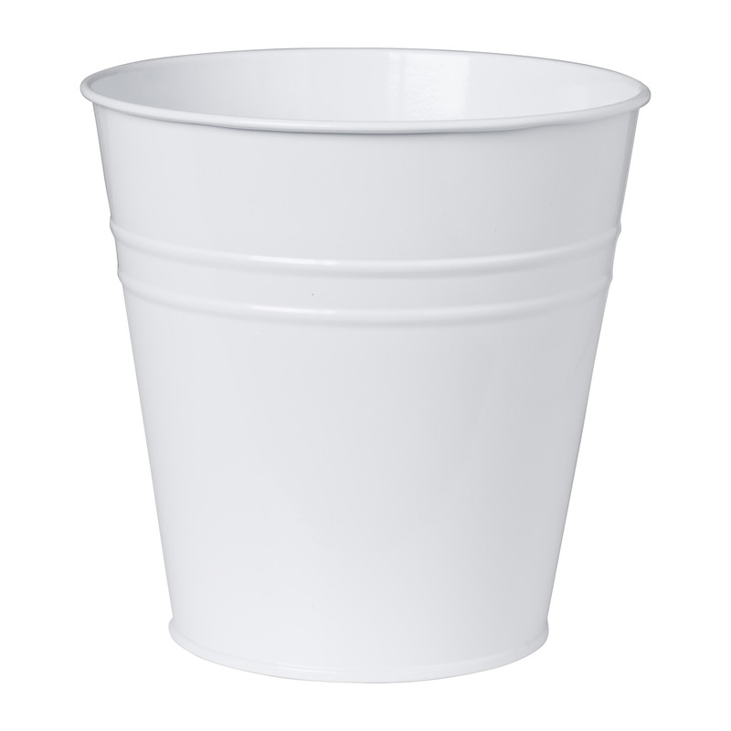 Bloempot ijzer - wit - 13.5x9x12.5 cm