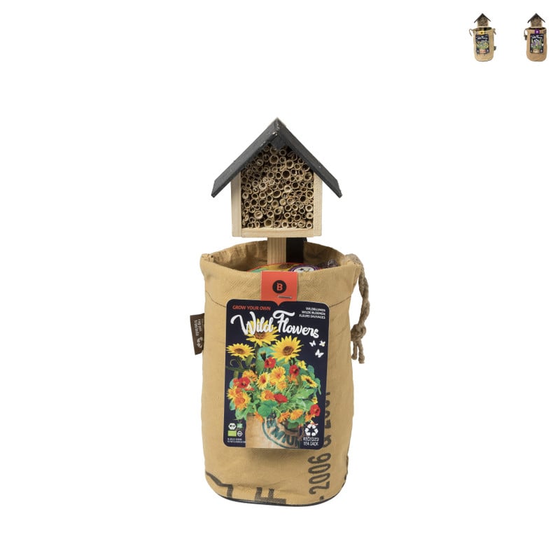 Insectenhotel met bloemen - diverse varianten