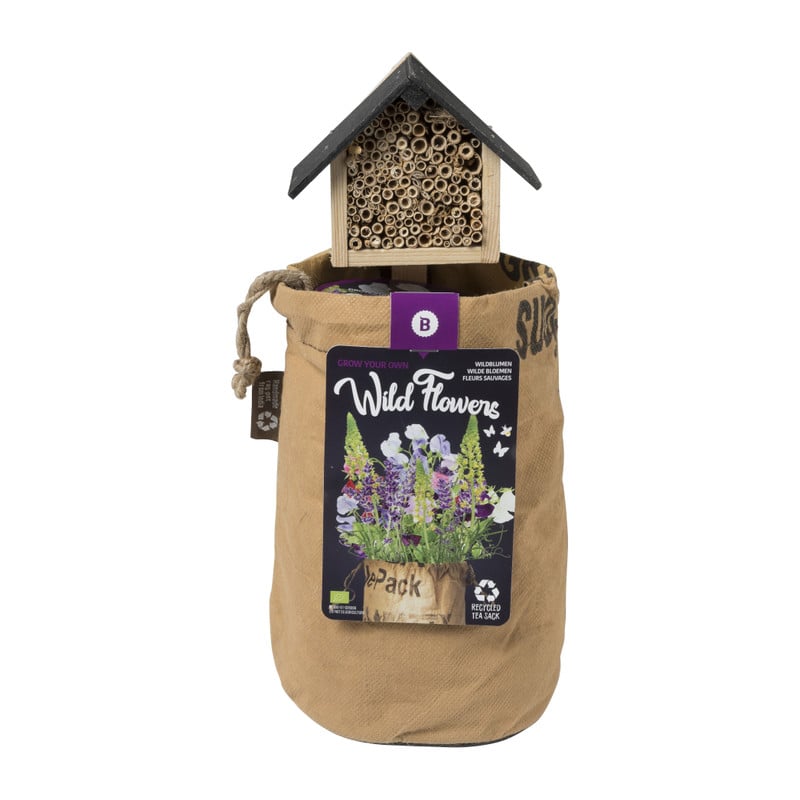 Insectenhotel met bloemen - diverse varianten