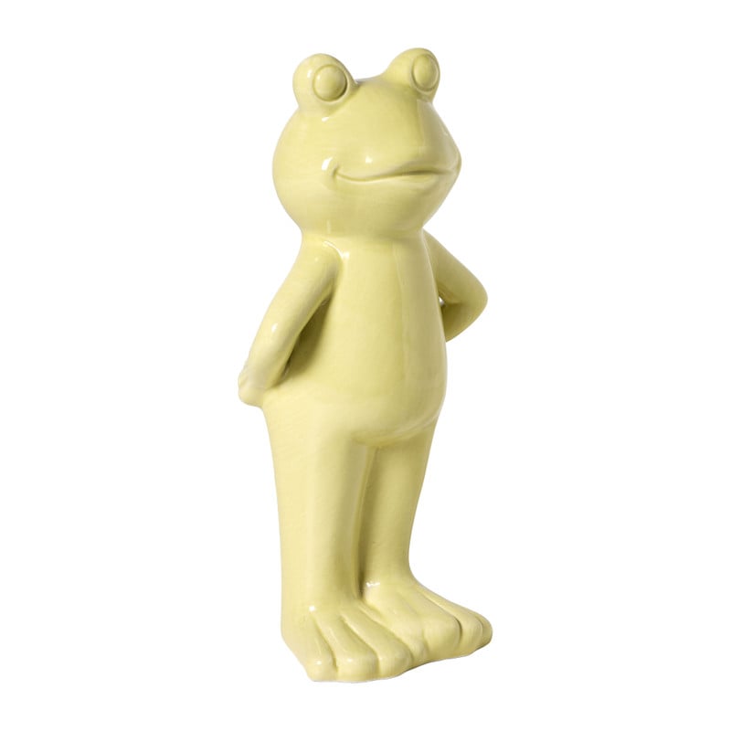 Beeldje kikker staand - groen - 20.5x10x7.5 cm