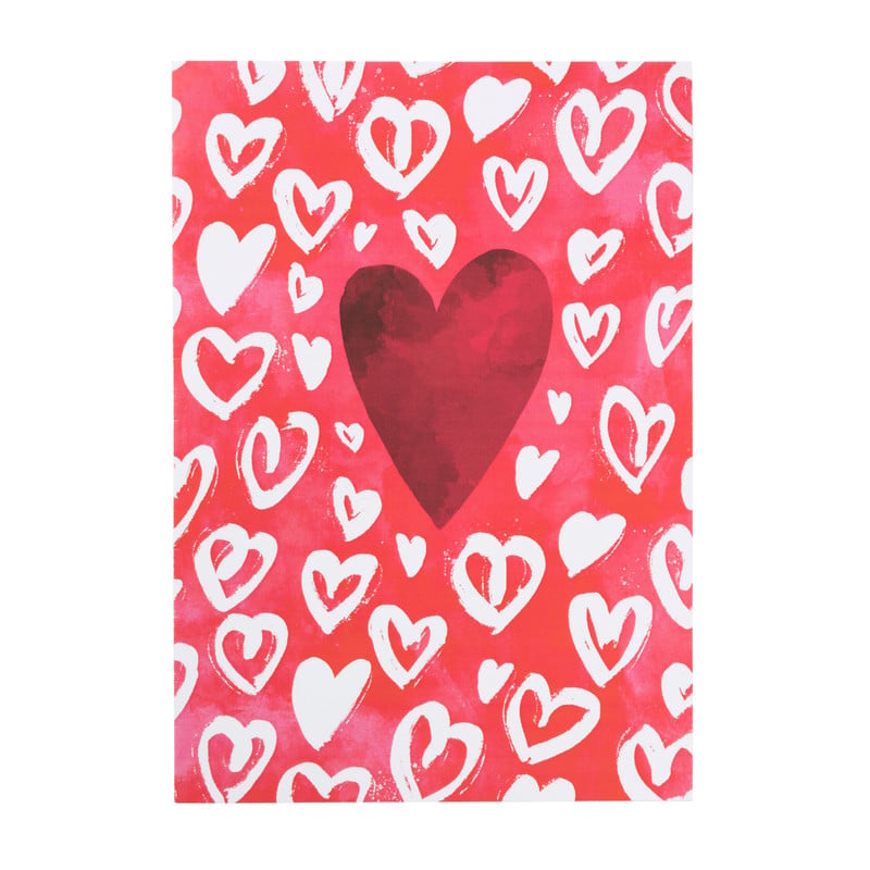 Valentijnskaart XL hartjes - rood
