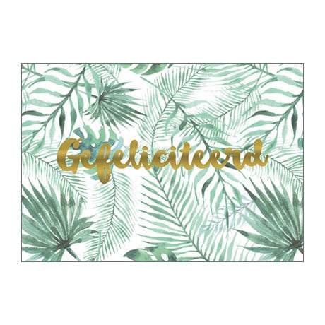 Wenskaarten gefeliciteerd - goudprint - set van 10
