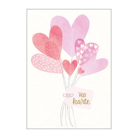 Wenskaarten gefeliciteerd - goudprint - set van 10