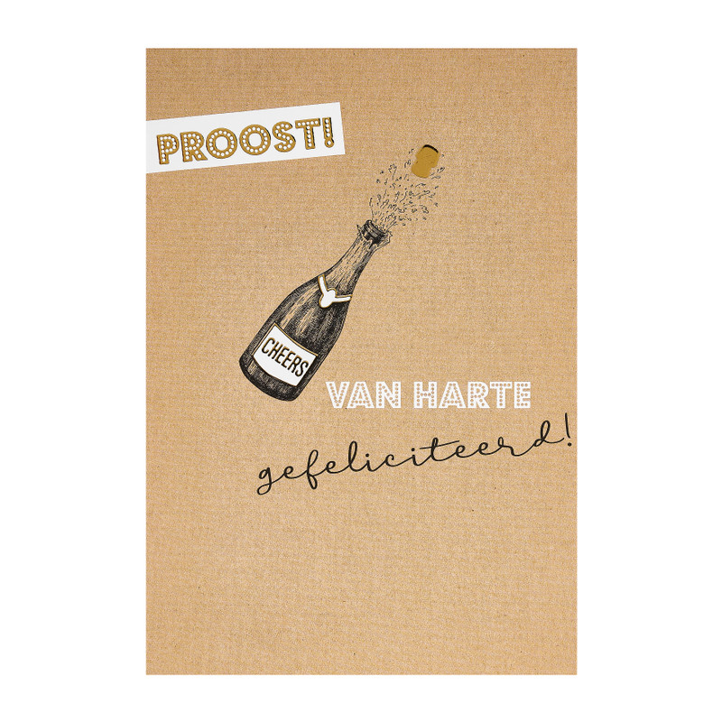 Postkaart - goudprint - 10 stuks - 12x17 cm