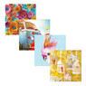 Dubbele wenskaarten nature - set van 4