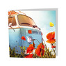 Dubbele wenskaarten nature - set van 4
