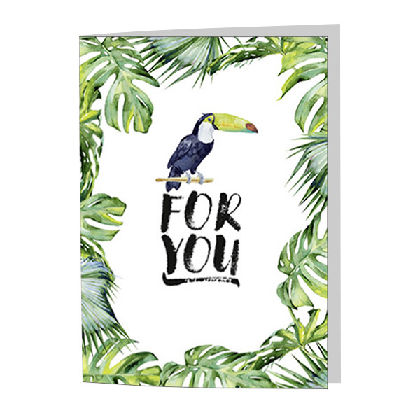 Dubbele wenskaarten tropical - set van 4