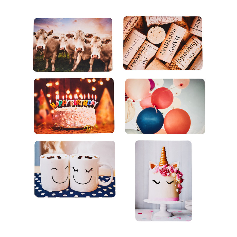 Postkaart - happy birthday - 6 stuks - 12x17 cm