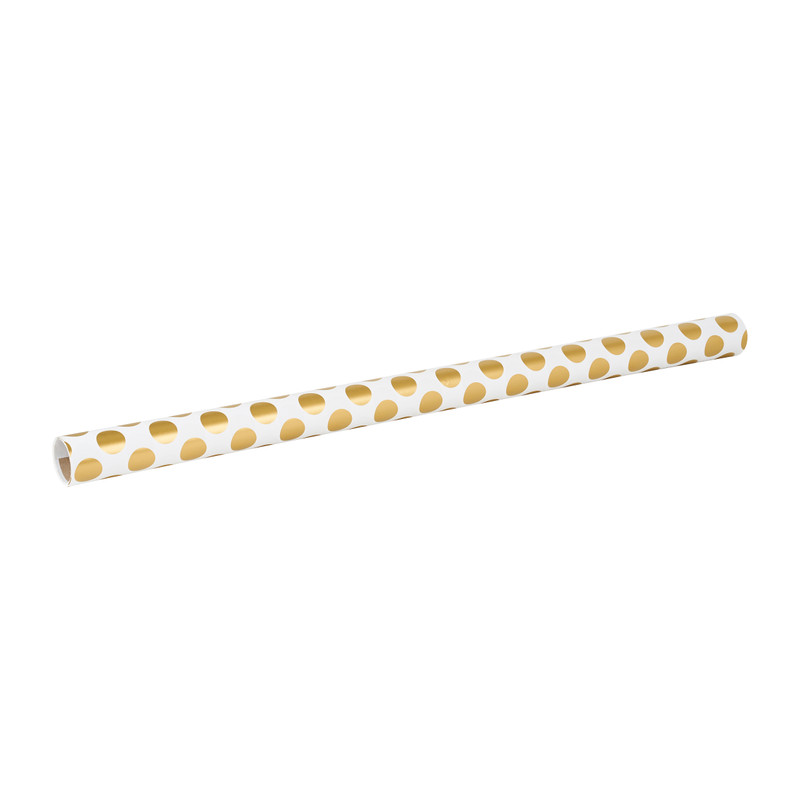 Cadeaupapier touch of gold - wit/goud - 200x70 cm 