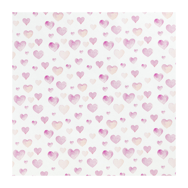 Inpakpapier hartjes - roze - 200x70 cm 