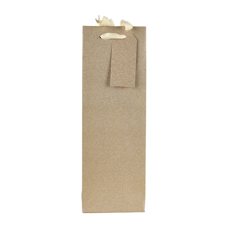 Cadeautas fles - goud - 8.5x35 cm 