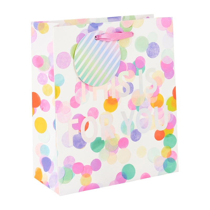 Cadeautasje this is for you - confetti - 18x21 cm