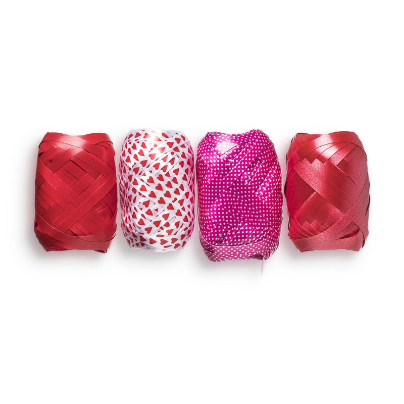 Cadeaulinten mix - rood/roze/wit - set van 4 