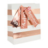 Cadeautasje roségoud - stripes - 18x21 cm