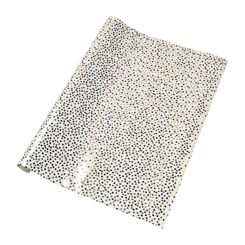 Cadeaupapier metallic dots - goud - 70x200 cm 
