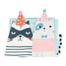 Cadeautasje cats - blauw - 18x21 cm