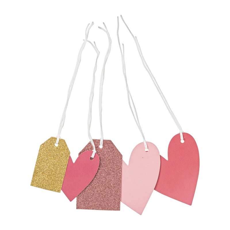 Labels hartjes - 12 stuks - 10x13 cm