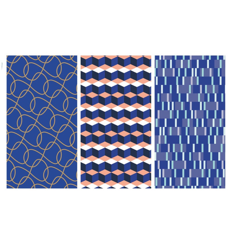 Inpakpapier blauw - diverse varianten - 70x300 cm