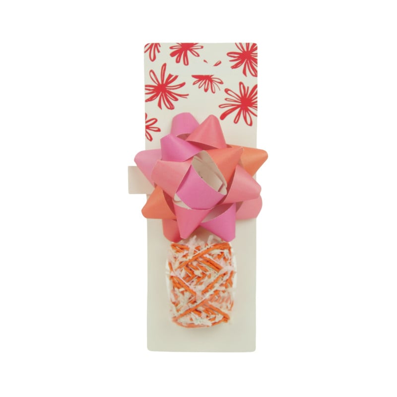 Cadeaulint en strik mix - rood/roze - set van 2