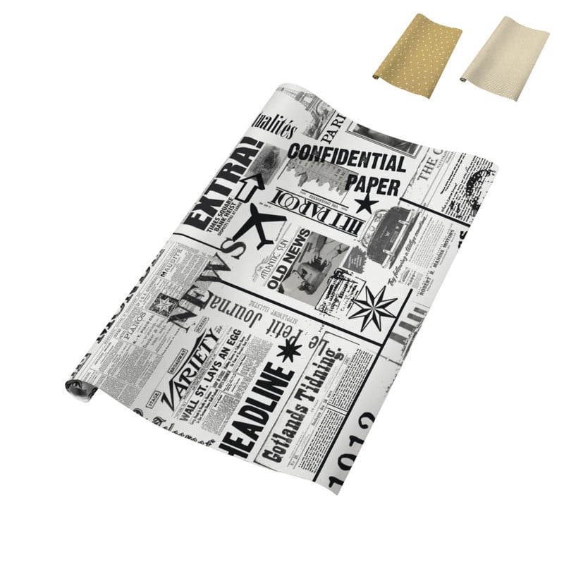Inpakpapier kraft met print - diverse varianten - 70x200 cm