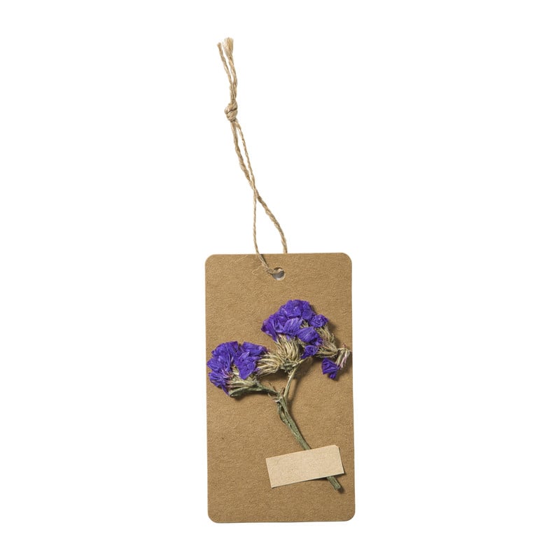 Tag met droogbloemen - diverse varianten - 9 cm