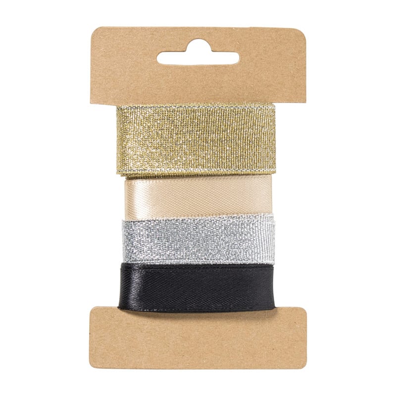 Satijnen lint 3 meter - goud - set van 4