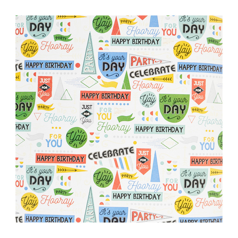 Inpakpapier happy birthday - 200x70 cm