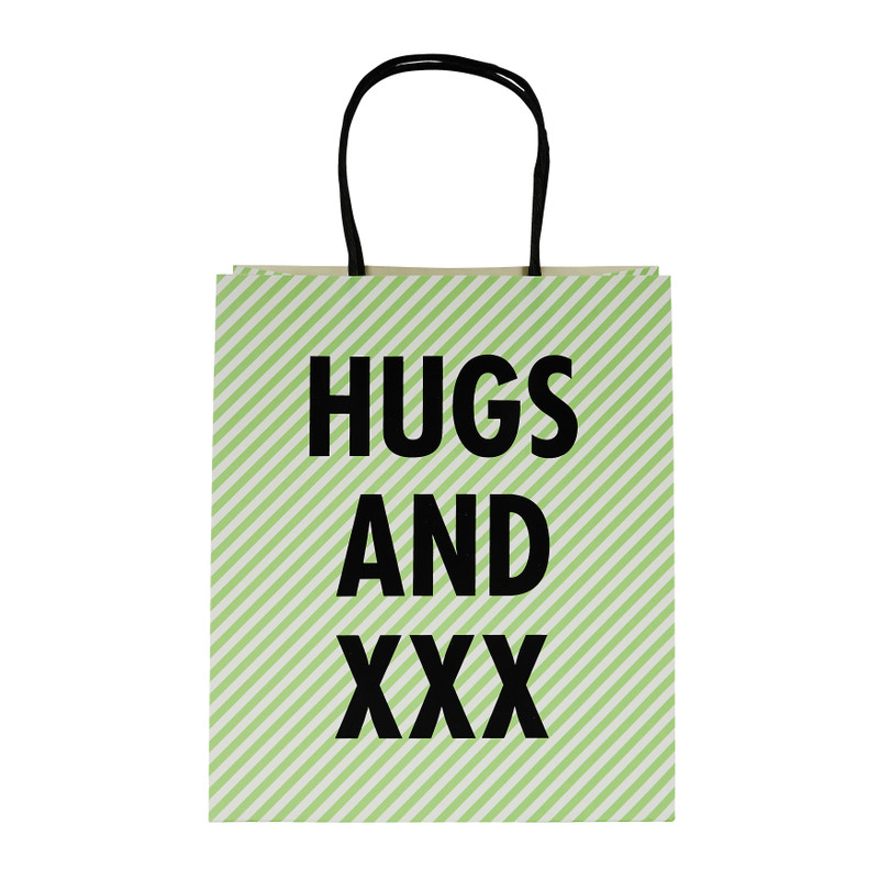 Cadeautasje hugs and xxx - 21x8 cm 