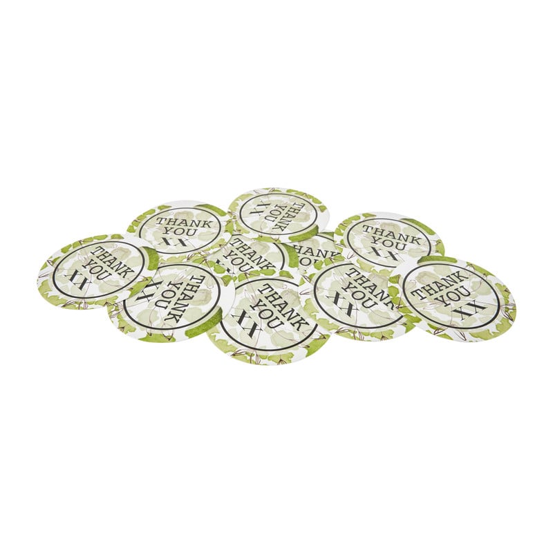 Cadeaustickers thank you - 6.5 cm - set van 10